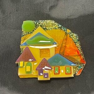 Vintage glitter house pin by Lucinda